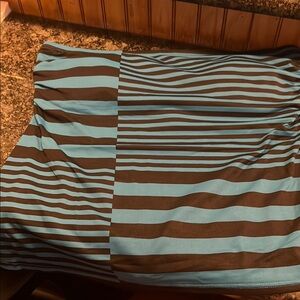 Michael Kors Blue and Black Shirred Tube Swim Top.